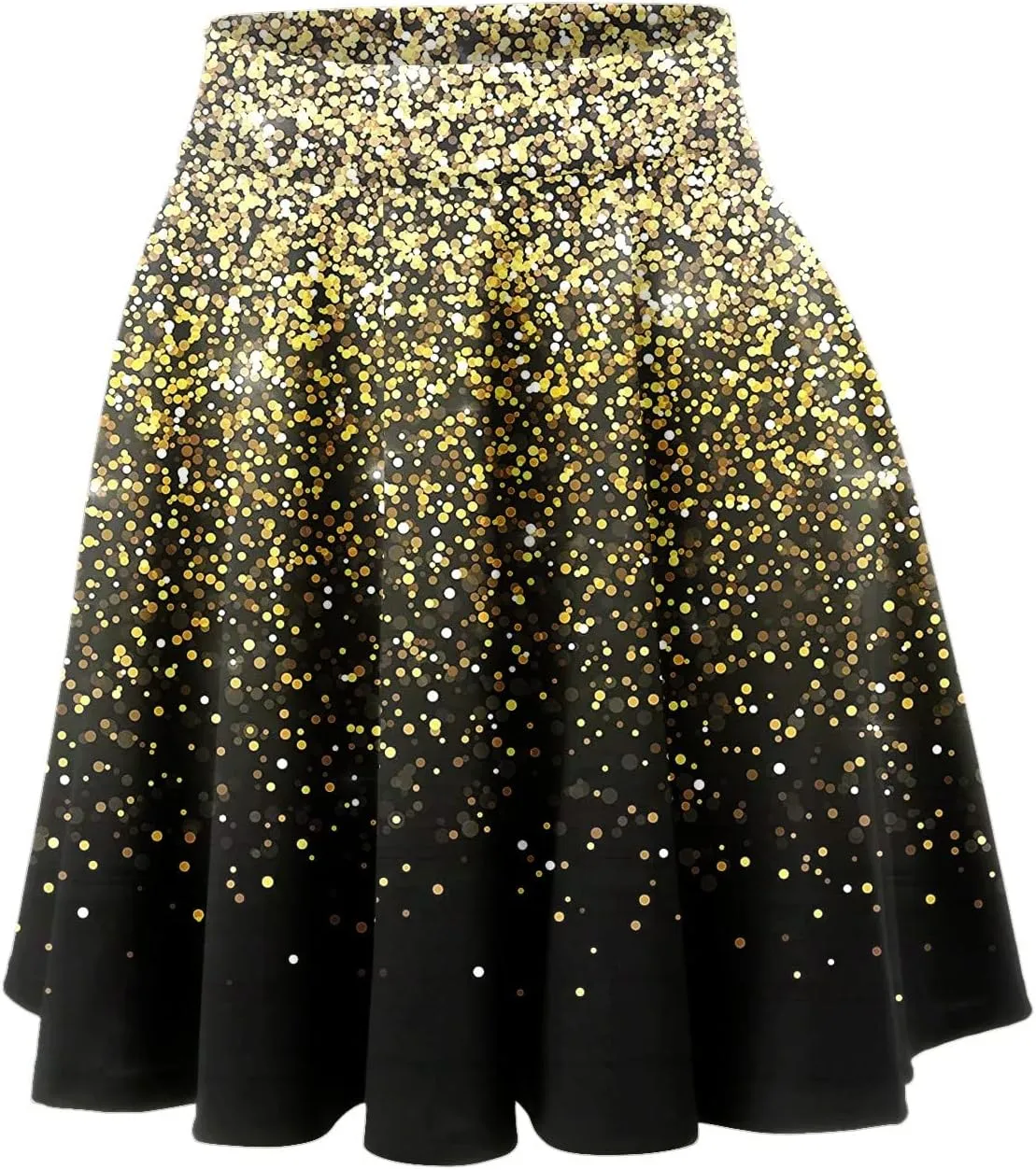 2023 Skirt Women's Fashion Short Skirt Womens A Line Midi Skirt High Elastic Waist Sequin Skirts Pleated Ruffle