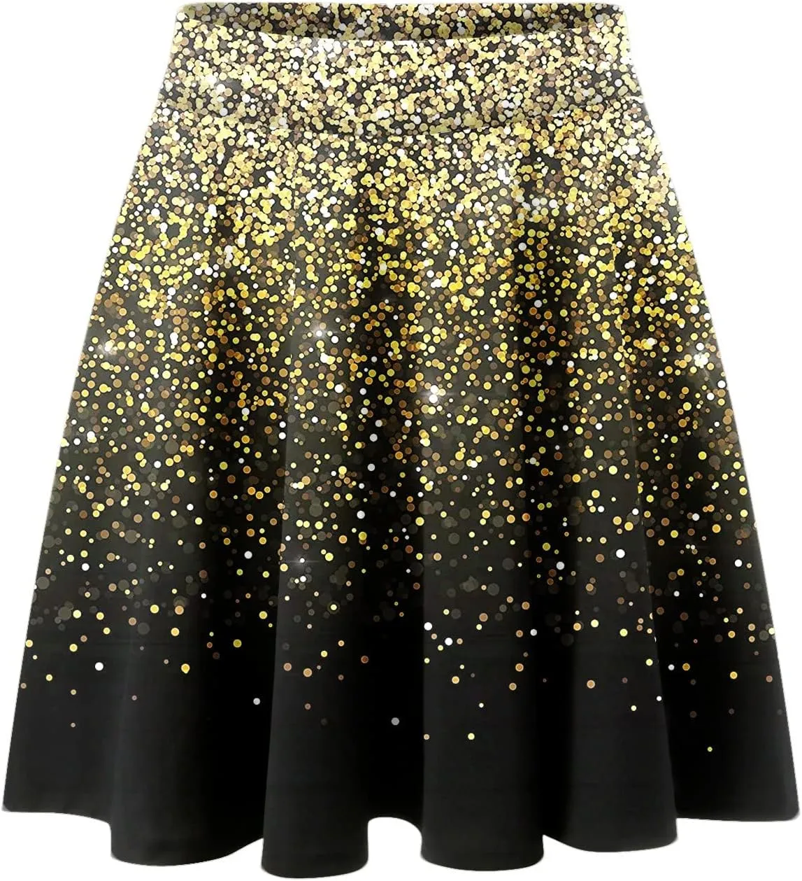 2023 Skirt Women's Fashion Short Skirt Womens A Line Midi Skirt High Elastic Waist Sequin Skirts Pleated Ruffle
