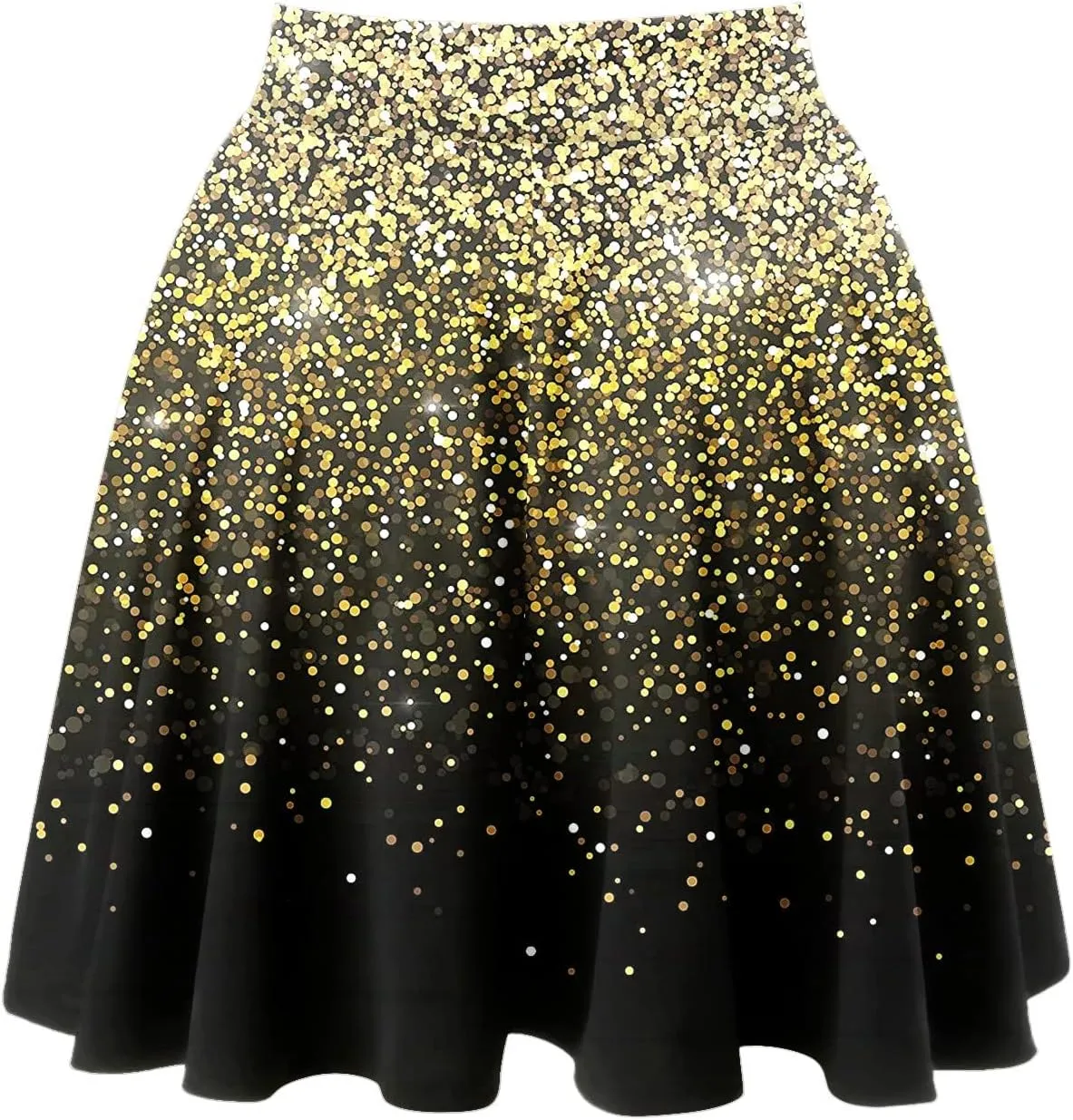 2023 Skirt Women's Fashion Short Skirt Womens A Line Midi Skirt High Elastic Waist Sequin Skirts Pleated Ruffle
