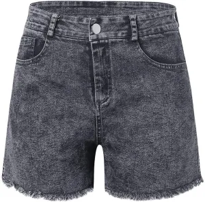 2023 Women's Denim Shorts Casual Summer High Waisted Ripped Jean Shorts Frayed Raw Hem Distressed Stretchy Short Jeans