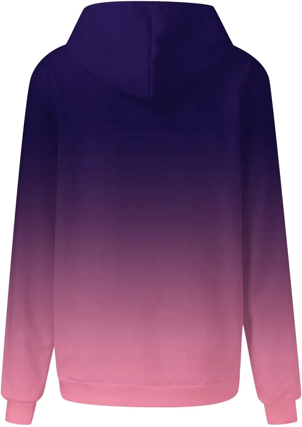 2024 Hoodies for Women Y2K Gradient Print Oversized Sweatshirt Casual Drawstring Hooded Pullover with Pocket