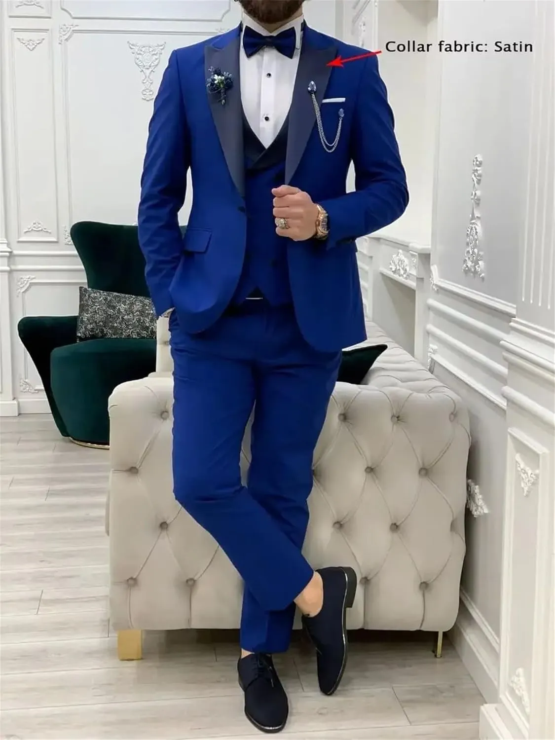 3 Pieces Mens Suit Classic Fit Blazer Dress Business Wedding Jacket Vest Pants Tuxedo Set
