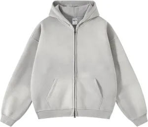 Acid Wash Oversized Mens Hoodies Vintage Hoodie for Men Women Streetwear Hoodies Jacket Zip Up Sweatshirt