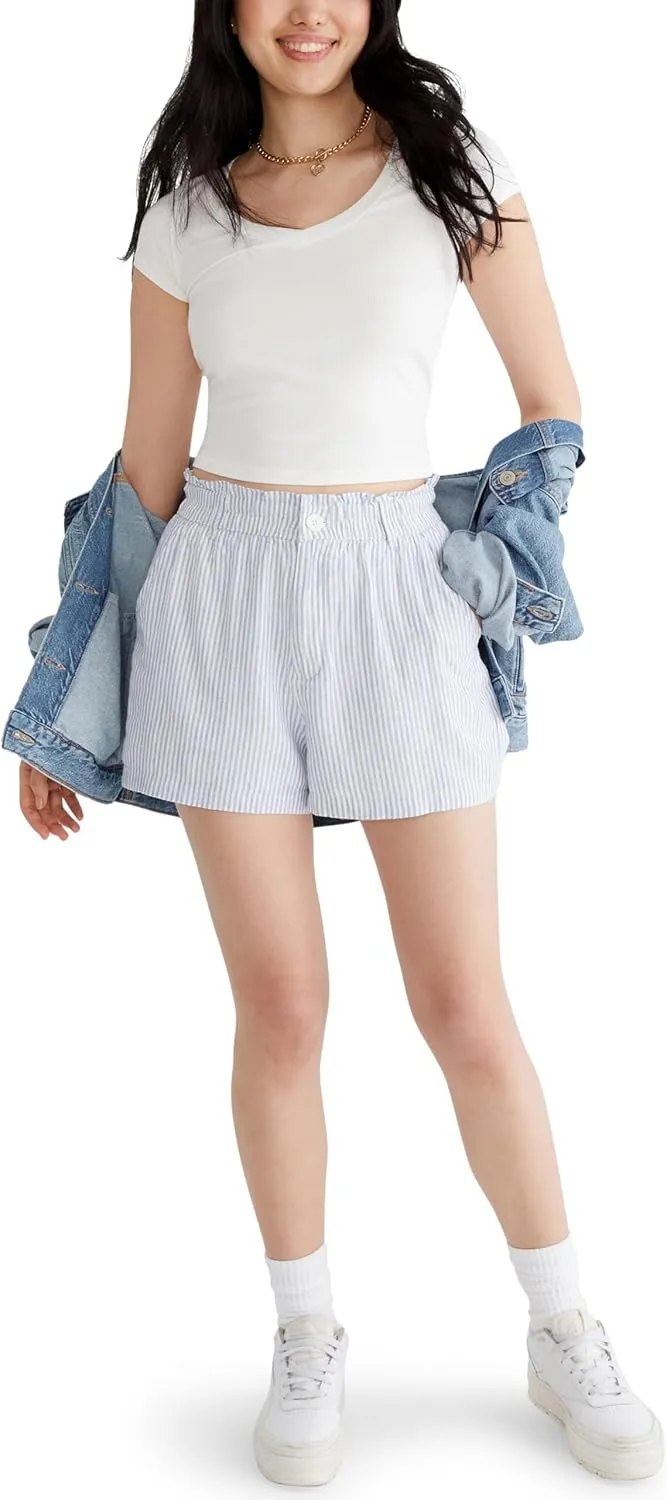 AEROPOSTALE Women's High-Rise Linen Shorts
