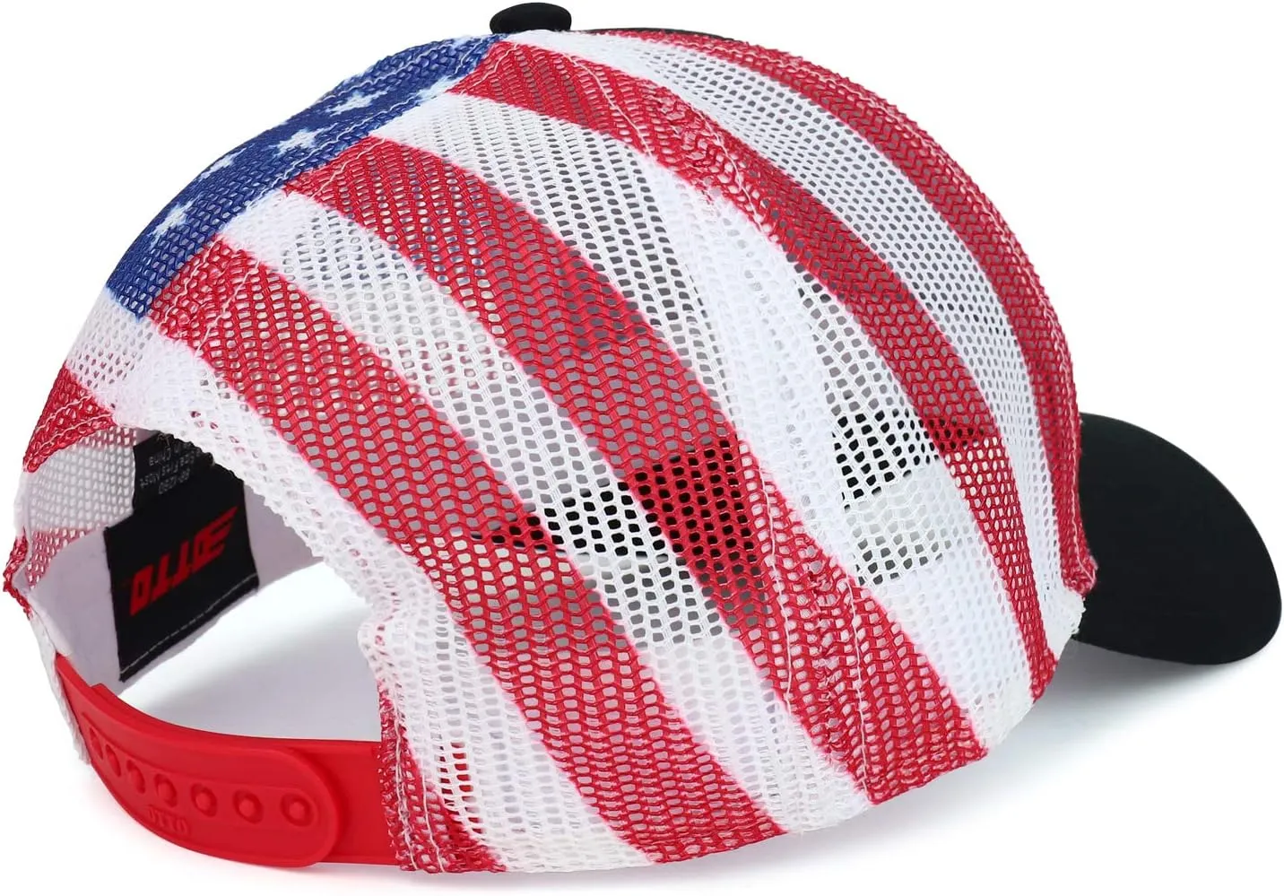 American Flag Printed Mesh Back Structured Trucker Cap