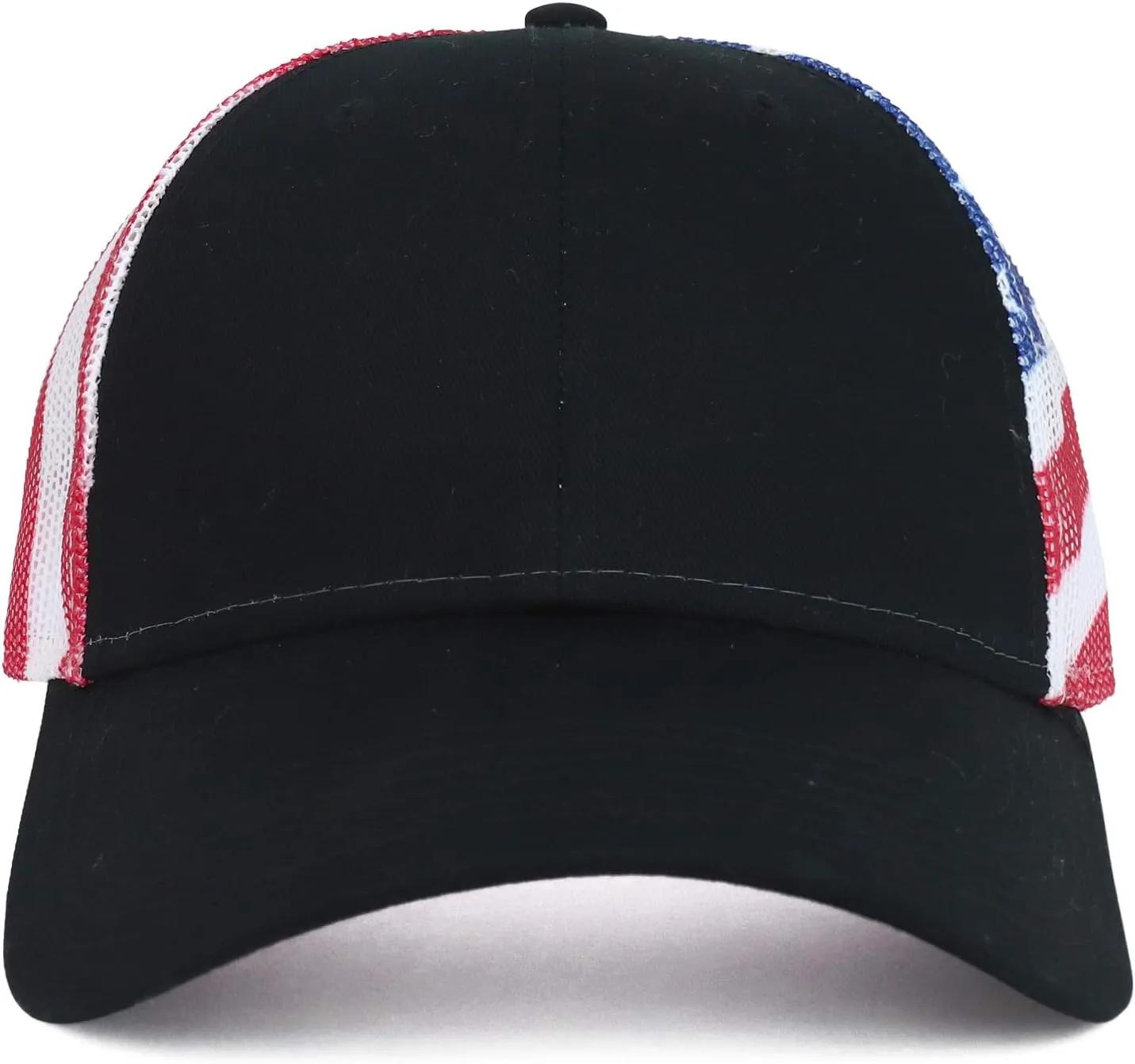 American Flag Printed Mesh Back Structured Trucker Cap