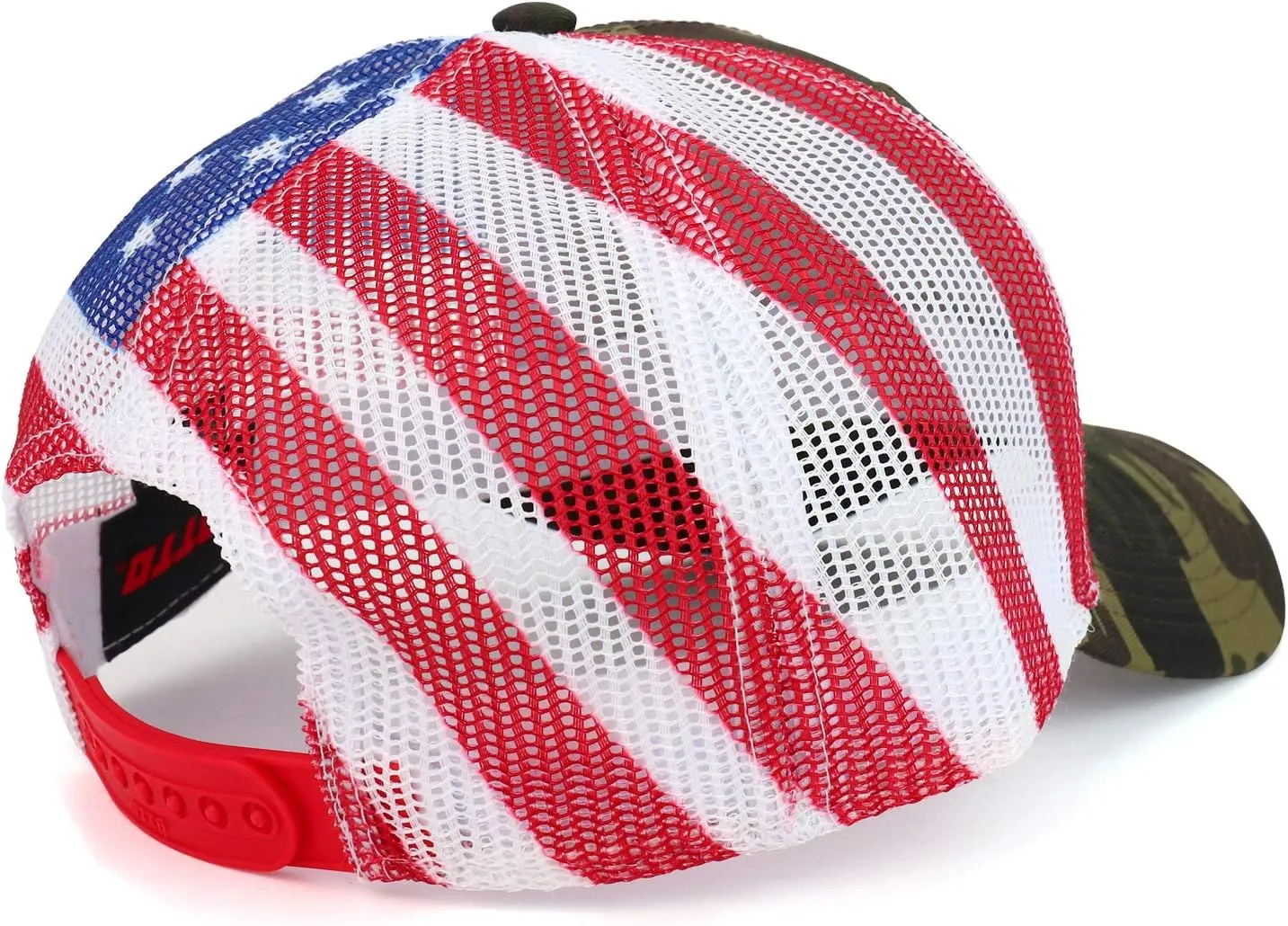 American Flag Printed Mesh Back Structured Trucker Cap