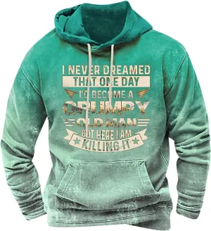 Bengbobar Men's Aztec Hoodie Cowboy Sweatshirt Vintage Western Jacket Geometric Printed Drawstring Pullover with Pocket