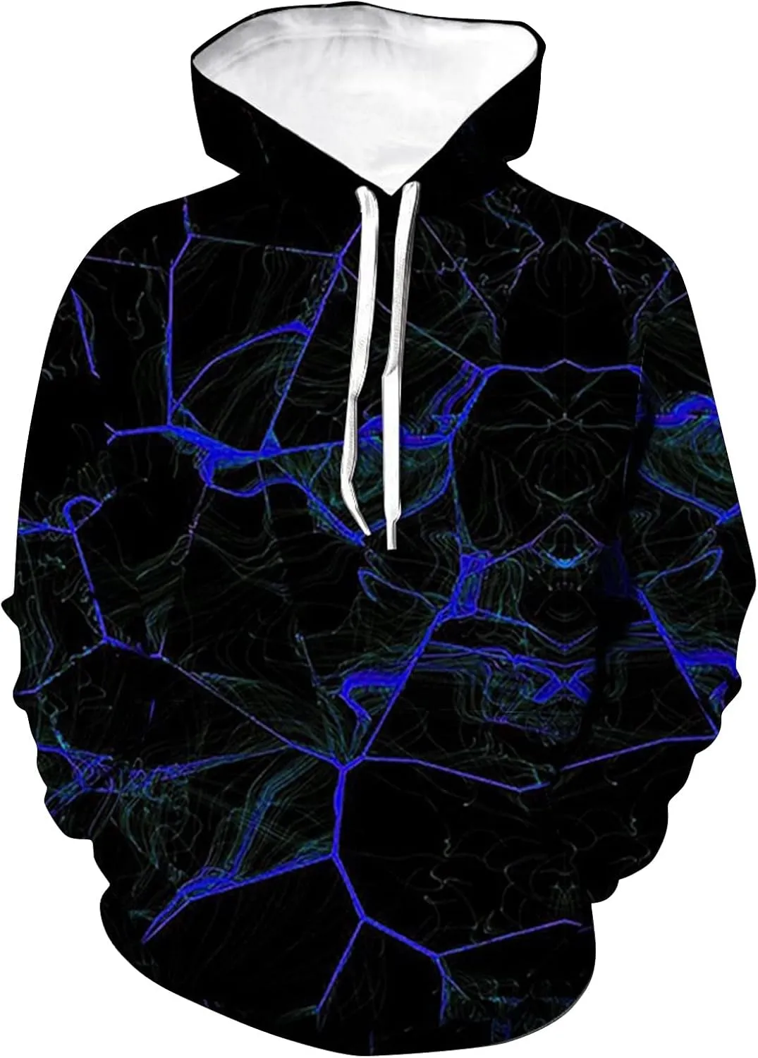 Big And Tall Hoodies For Men Mens Hooded Sweatshirt Casual 3D Printed Long Sleeve Pullover Loose Hoodie Top Happy Hoodies