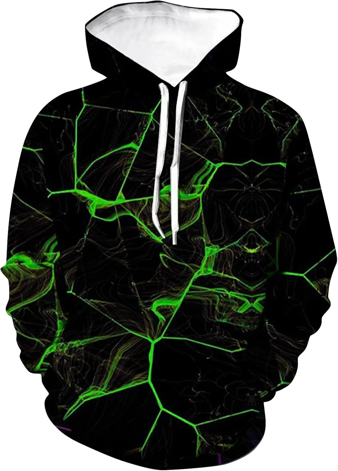 Big And Tall Hoodies For Men Mens Hooded Sweatshirt Casual 3D Printed Long Sleeve Pullover Loose Hoodie Top Happy Hoodies