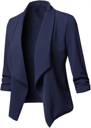 Blazers for Women 2025 Business Casual Office Work Suit Lightweight Elegant 3/4 Sleeve Lapel Blazer Summer Jacket Tops
