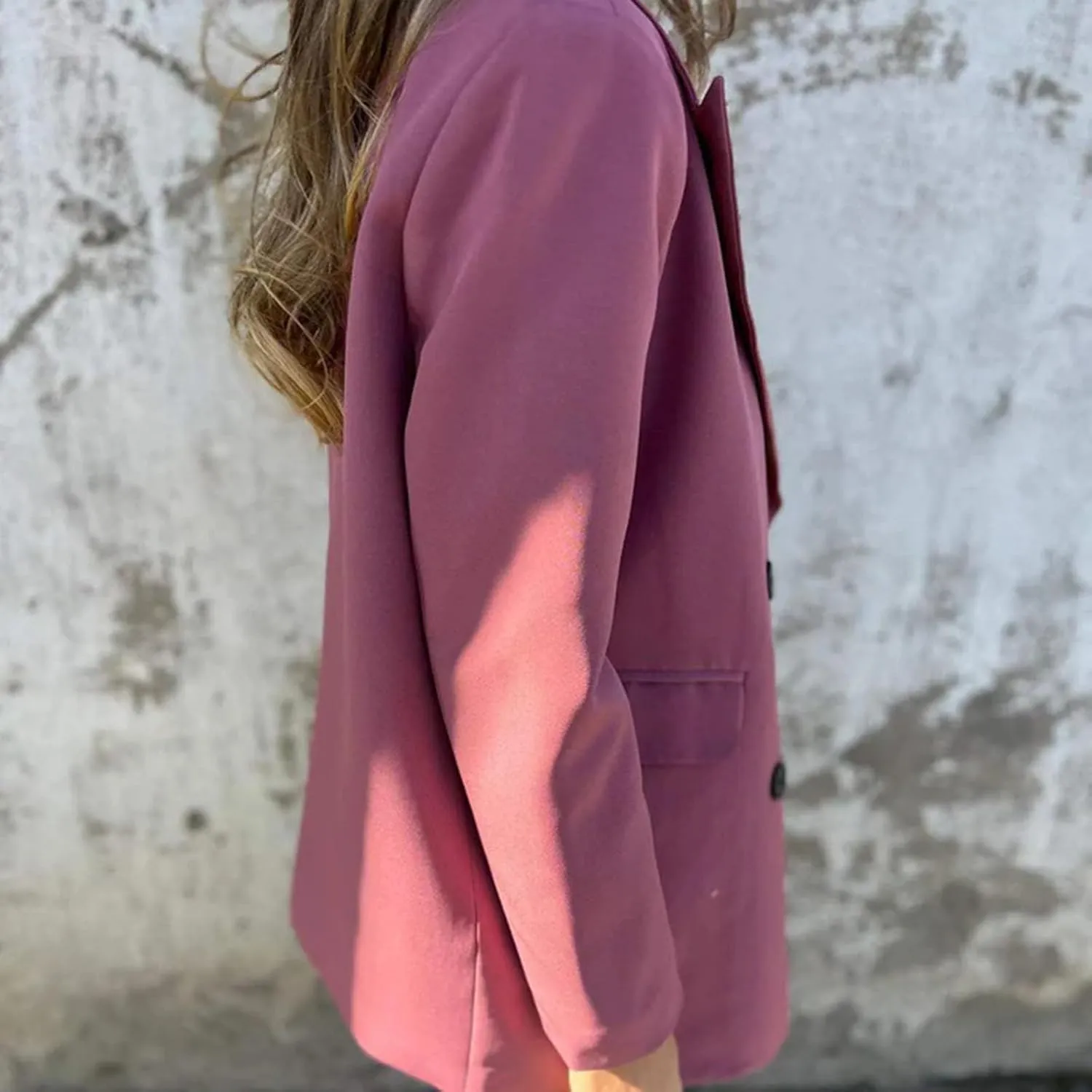 Blazers for Women Business Casual Double Breasted Oversized Suit Jackets Long Sleeve Notched Lapel Solid Color Blazer