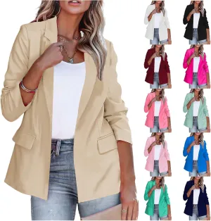 Blazers for Women Business Casual Jackets Open Front Long Sleeve Cardigan Professional Work Suit Jacket Lapel Outfits
