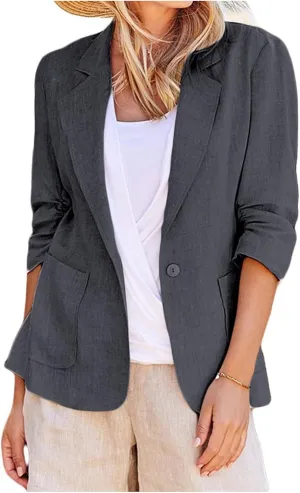 Blazers for Women Business Casual Long Sleeve Jacket Open Front Work Office Blazers Lightweight Jackets Outfits