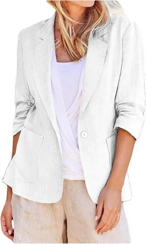 Blazers for Women Business Casual Long Sleeve Jacket Open Front Work Office Blazers Lightweight Jackets Outfits