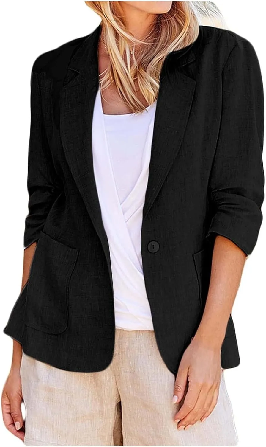 Blazers for Women Business Casual Long Sleeve Jacket Open Front Work Office Blazers Lightweight Jackets Outfits