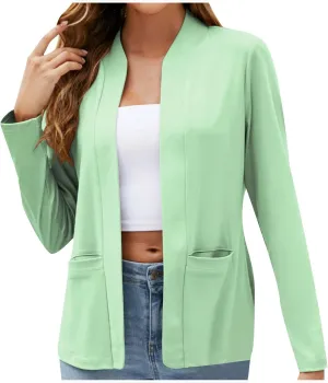 Blazers for Women Casual Lightweight Open Front Cardigan Jackets Long Sleeve Work Office Blazer Suit Jacket Pockets