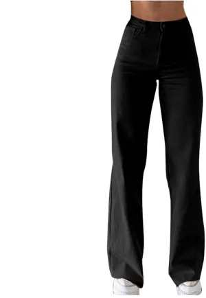 Cargo Jeans for Women Low Rise Bell Bottoms Trendy Straight Leg Stretch Denim Pants Flare Jeans Bootcut Bell Bottom