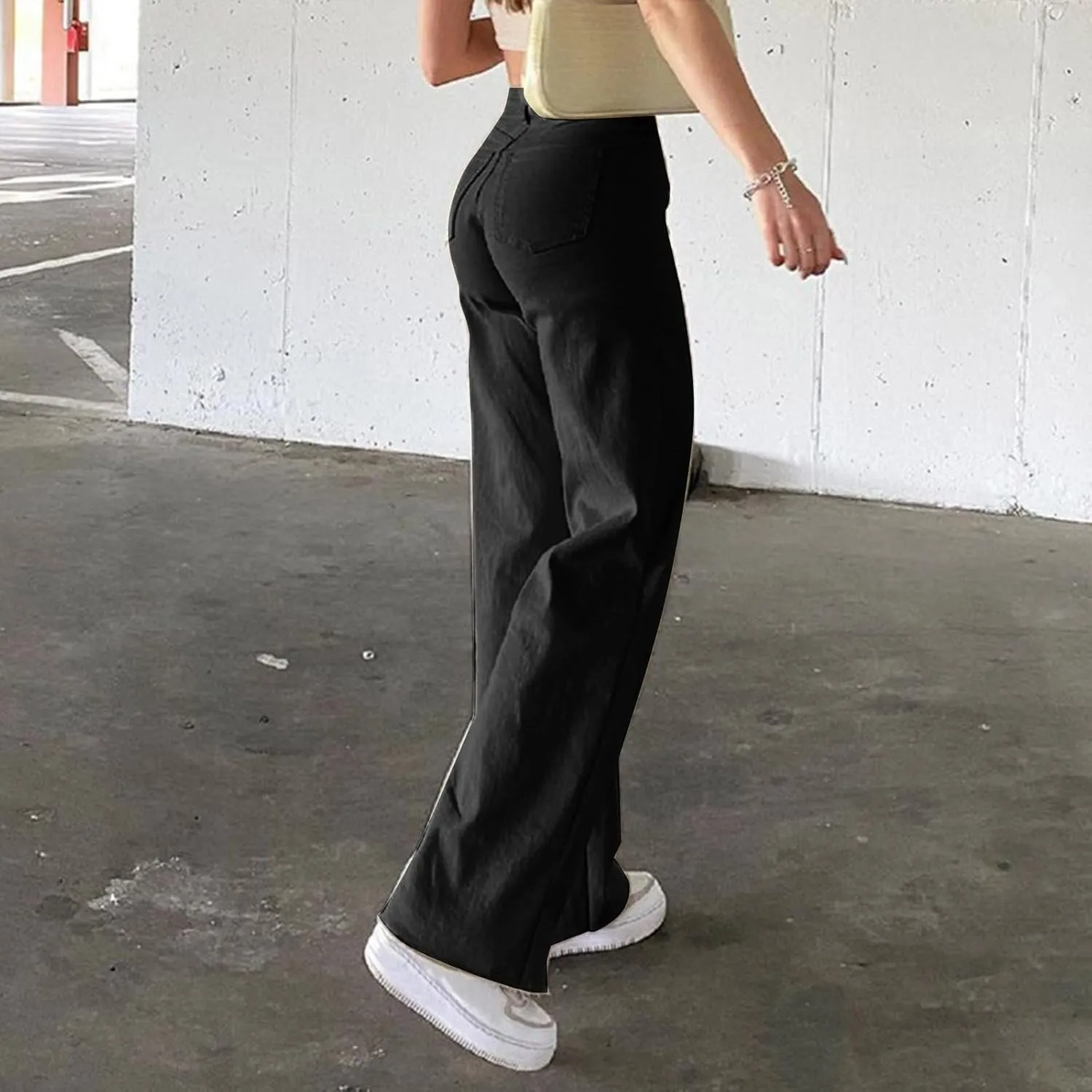 Cargo Jeans for Women Low Rise Bell Bottoms Trendy Straight Leg Stretch Denim Pants Flare Jeans Bootcut Bell Bottom
