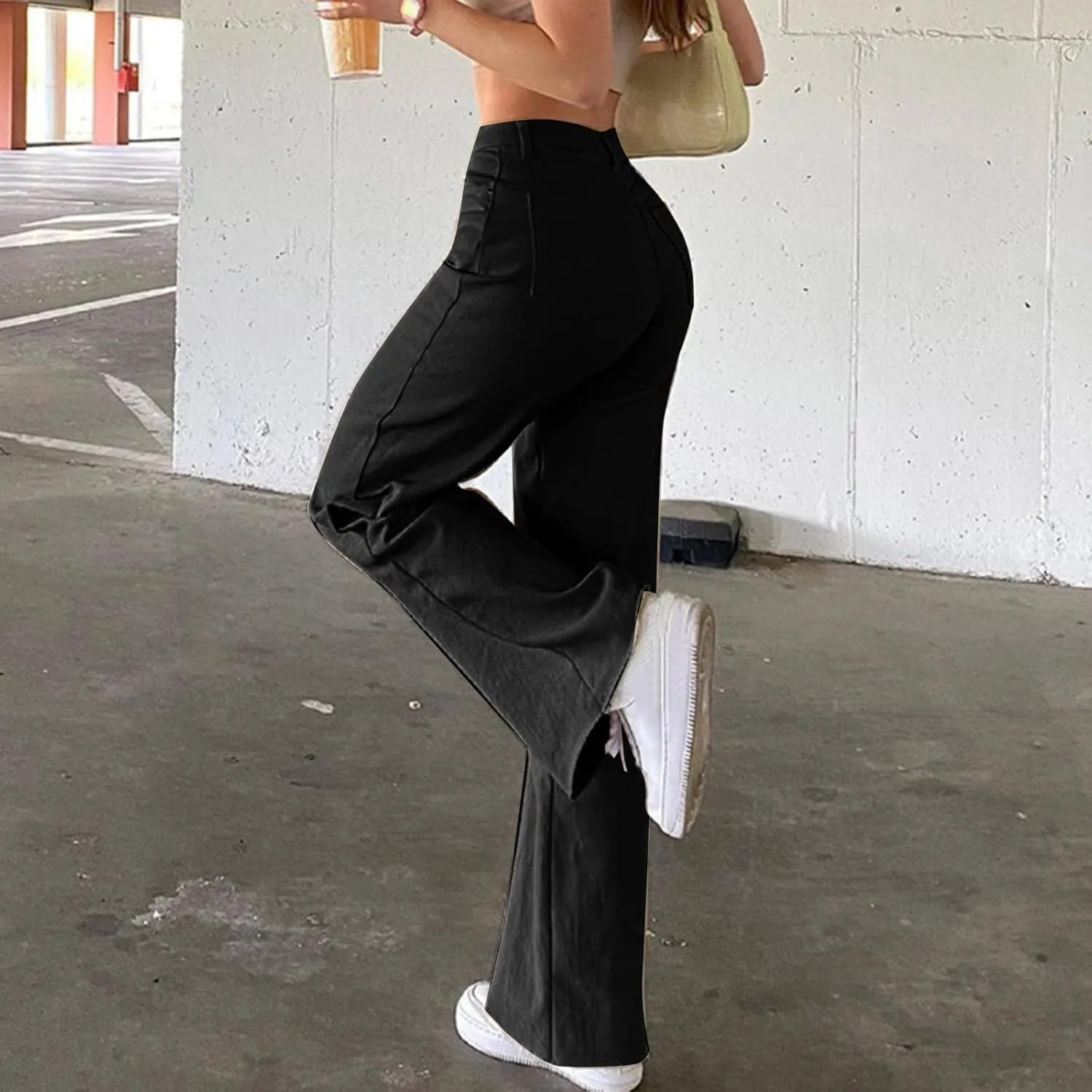 Cargo Jeans for Women Low Rise Bell Bottoms Trendy Straight Leg Stretch Denim Pants Flare Jeans Bootcut Bell Bottom