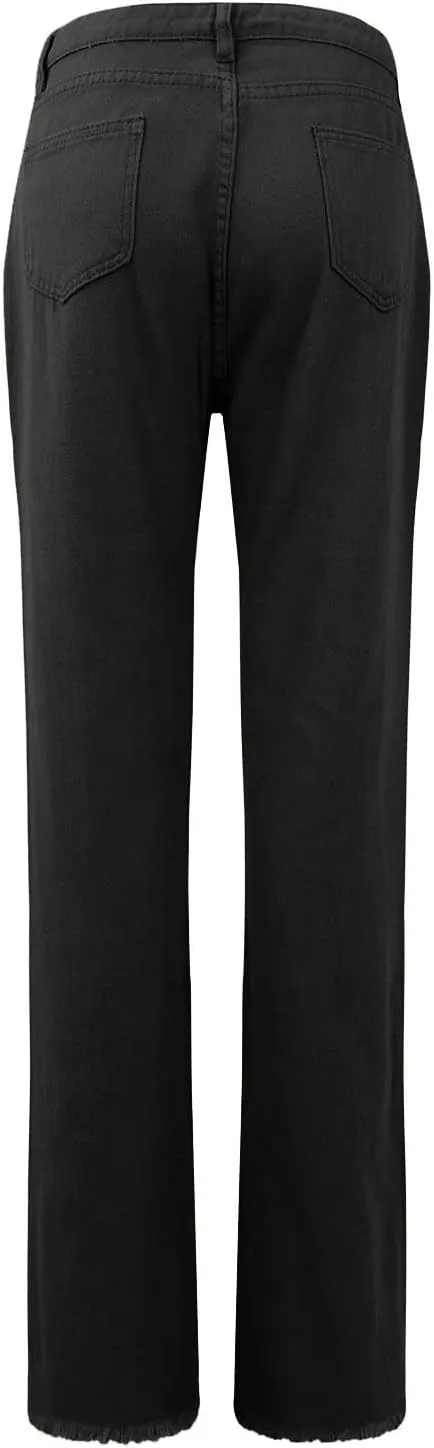 Cargo Jeans for Women Low Rise Bell Bottoms Trendy Straight Leg Stretch Denim Pants Flare Jeans Bootcut Bell Bottom