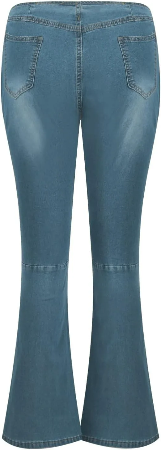 Cargo Jeans for Women Low Rise Bell Bottoms Trendy Straight Leg Stretch Denim Pants Flare Jeans Bootcut Bell Bottom