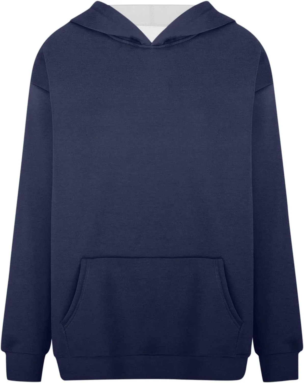 Casual Hoodies for Women Oversized Solid Pullover Tops Loose Comfy Long Sleeve Sweatshirts with Pockets Fall Clothes