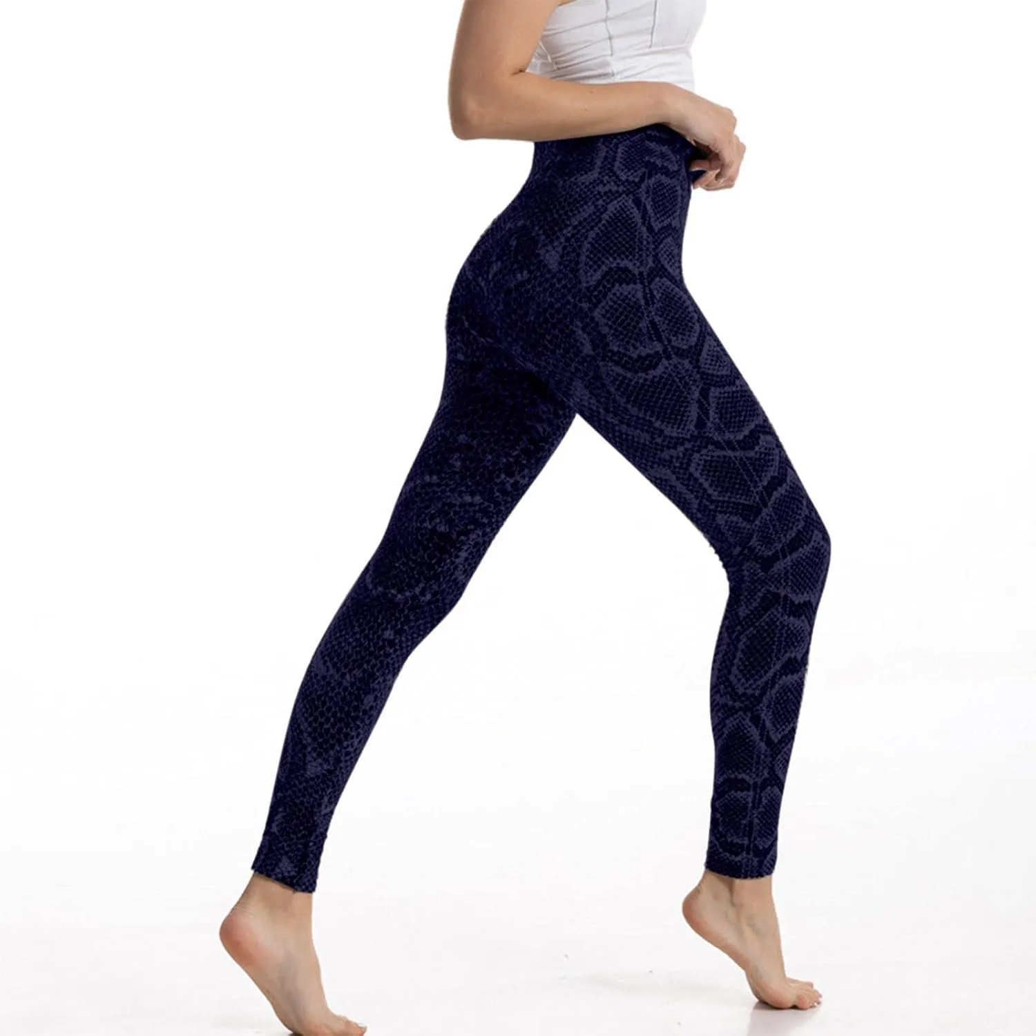 Casual Leggings for Women High Waist Printed Tummy Control Butt Lifting Pants Slimming Workout Compression Athletic Tights