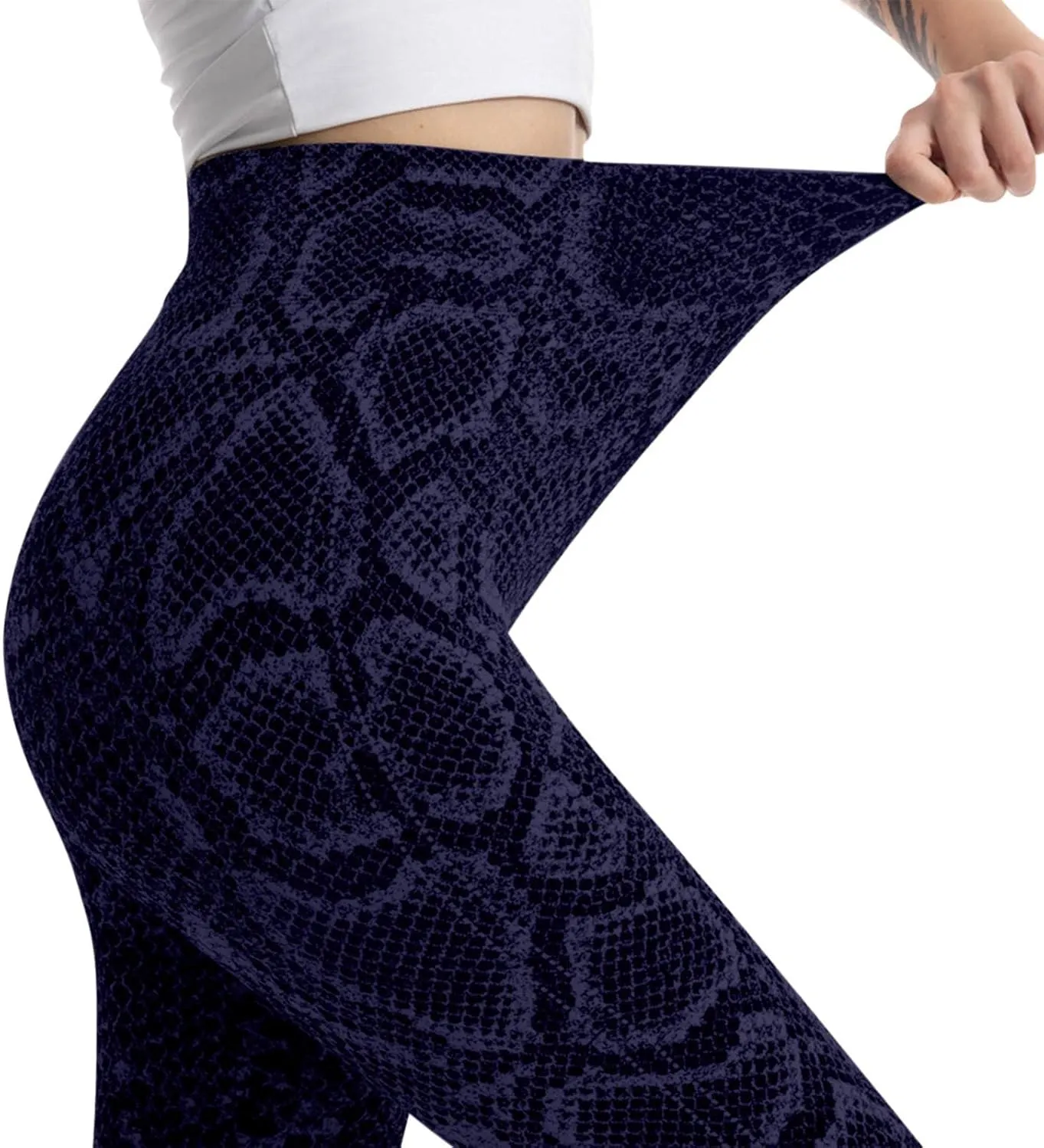 Casual Leggings for Women High Waist Printed Tummy Control Butt Lifting Pants Slimming Workout Compression Athletic Tights