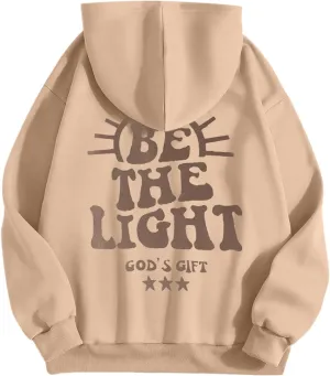 Christian Hoodies for Women Jesus Loves You Bible Verse Letter Graphic Oversized Y2K Hooded Long Sleeve Pockets Sweatshirts
