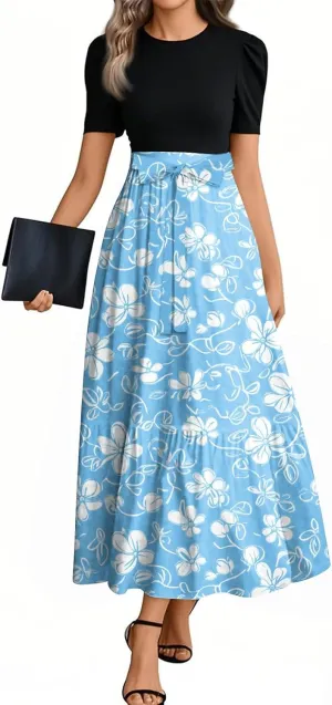 Church Outfits for Women 2025 Plus Size Floral Maxi Dress Elegant Wrap A Line Wedding Guest Outfit
