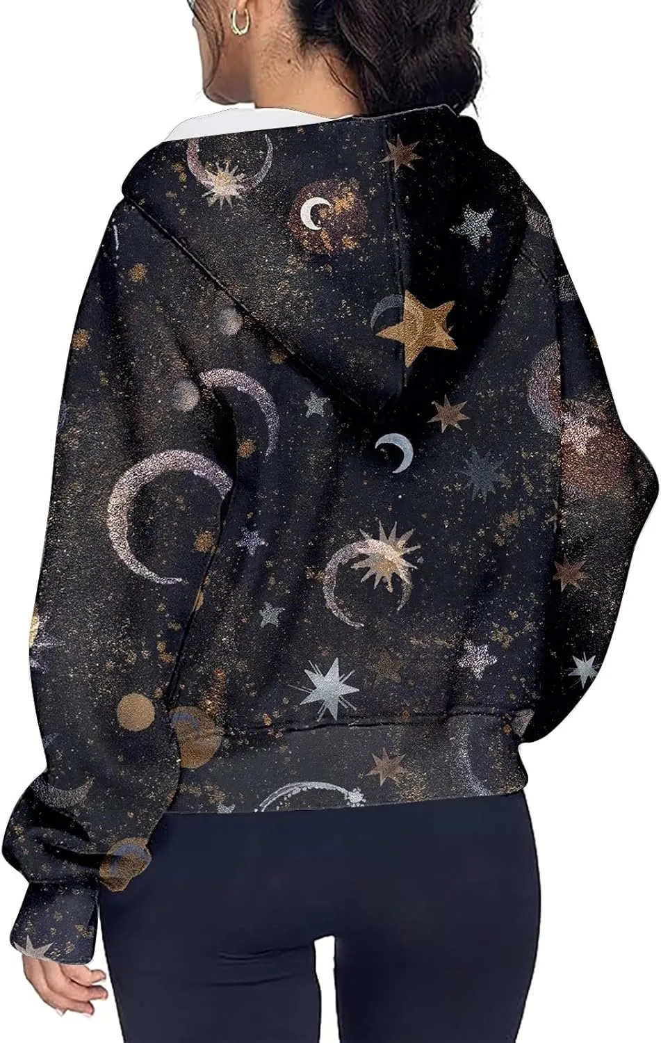 COTECRAM Womens Full Zip Up Hoodie Long Sleeve Oversized Graphic Sweatshirt Fall Jacket with Pockets Fashion Clothes 2024