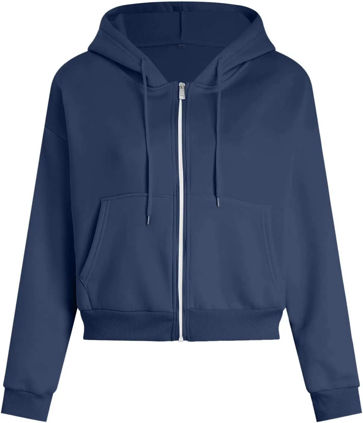 Crop Hoodies for Women Zip Up Jackets Oversized Sweatshirts Fall Fashion Outfits 2024 Sweaters Winter Clothes