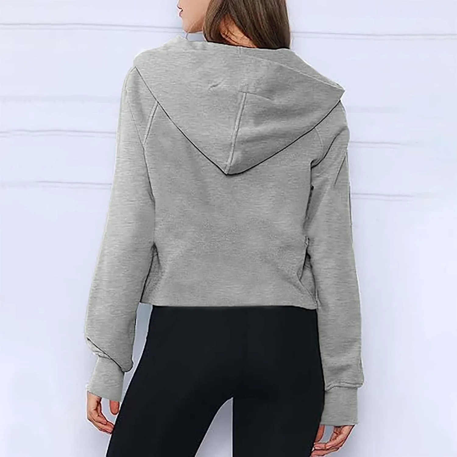 Crop Sweatshirts For Women Half Zip Up Hoodies Fall Fashion Outfits 2023 Long Sleeve Oversized Quarter Zip Pullovers