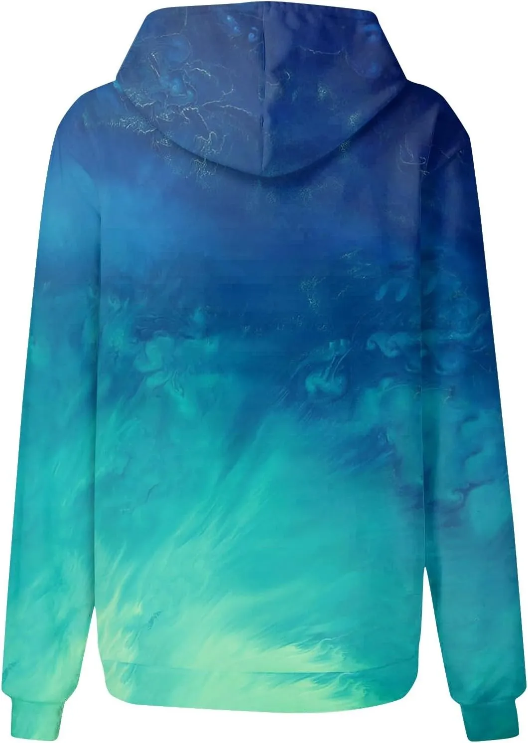 Cute Hoodies For Women Long Sleeve Sweatshirts Tie Dye Patchwork Hoodies Pullover Drop Shoulder Fall Tops With Pocket