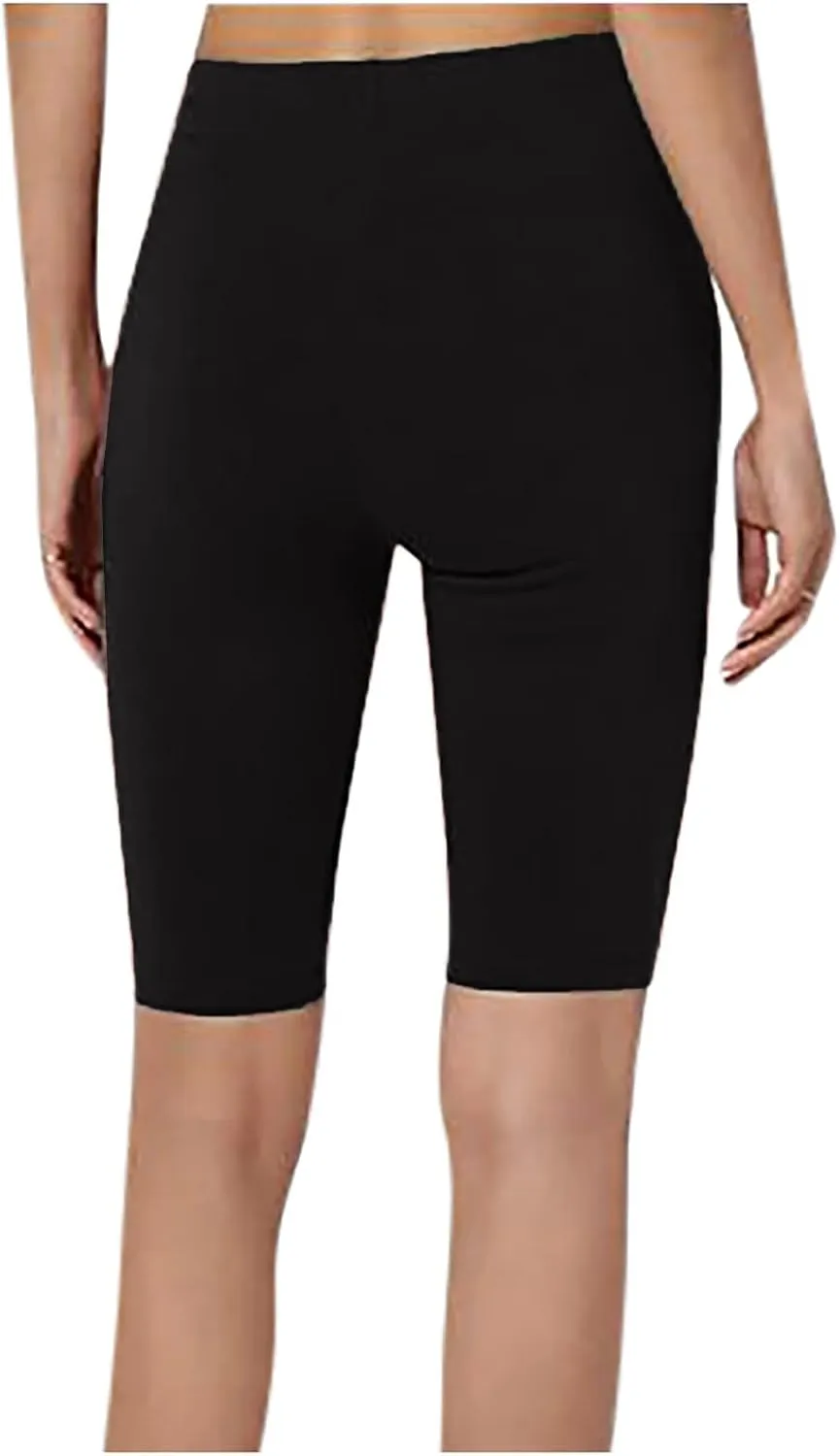 DASAYO Womens Lounge Workout Shorts Bodycon Stretch Solid Knee Length Bike Shorts High Rise Workout Gym Legging Yoga Shorts