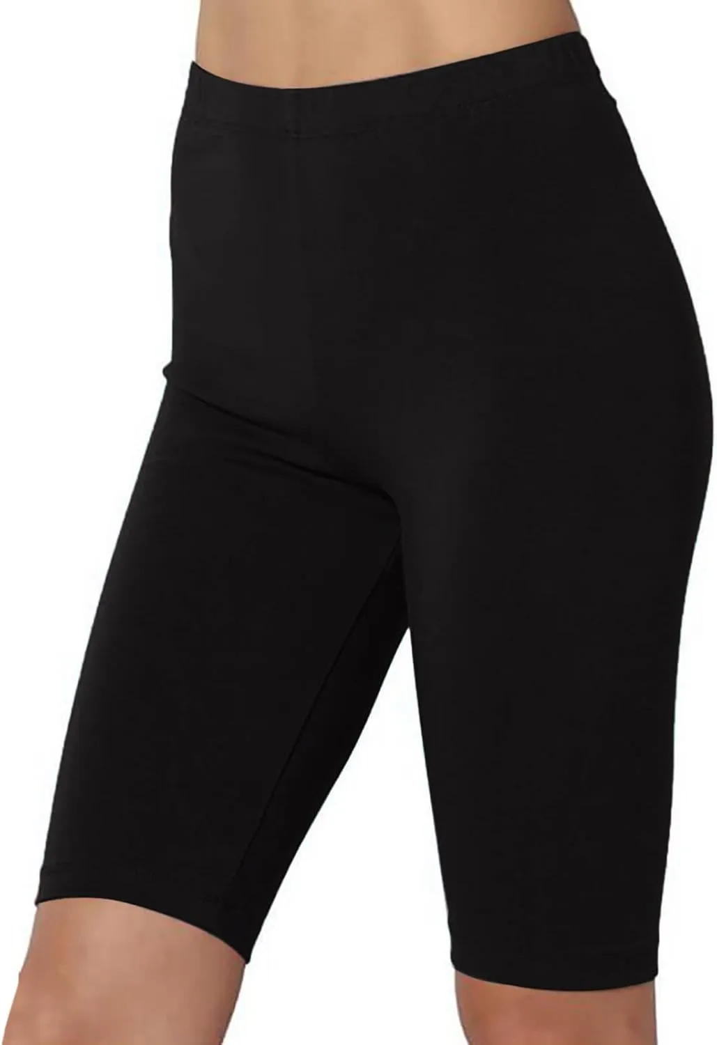 DASAYO Womens Lounge Workout Shorts Bodycon Stretch Solid Knee Length Bike Shorts High Rise Workout Gym Legging Yoga Shorts