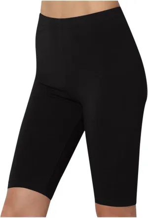 DASAYO Womens Lounge Workout Shorts Bodycon Stretch Solid Knee Length Bike Shorts High Rise Workout Gym Legging Yoga Shorts