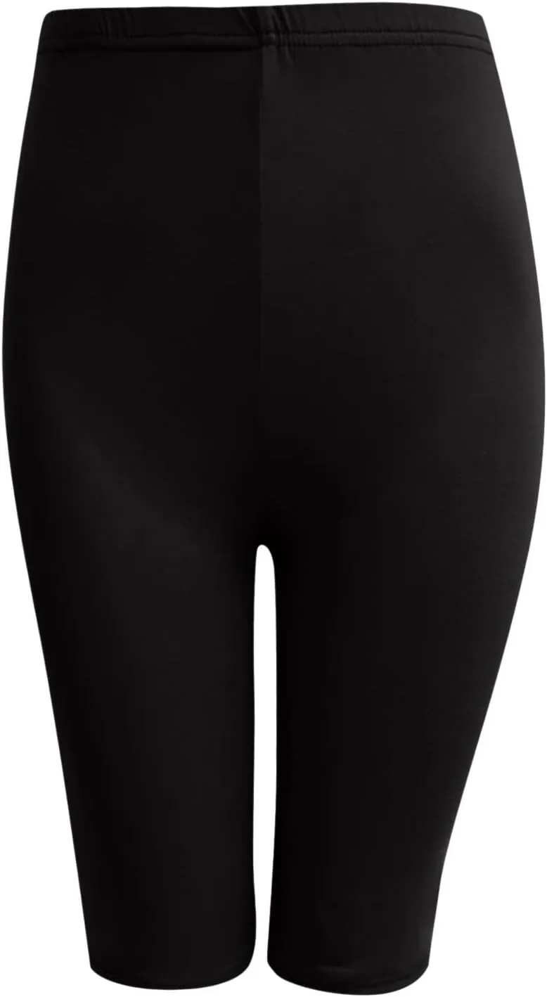 DASAYO Womens Lounge Workout Shorts Bodycon Stretch Solid Knee Length Bike Shorts High Rise Workout Gym Legging Yoga Shorts