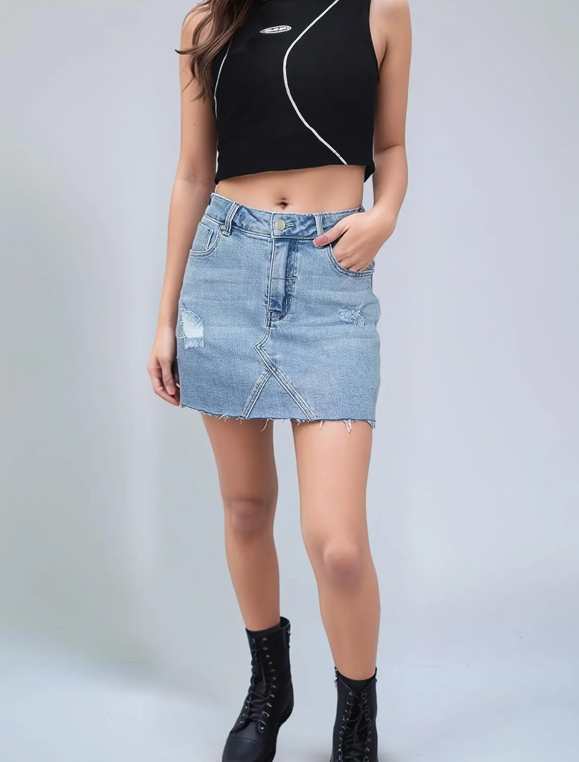 Denim Skirt Women Mini High Waisted Summer Jean Skirts