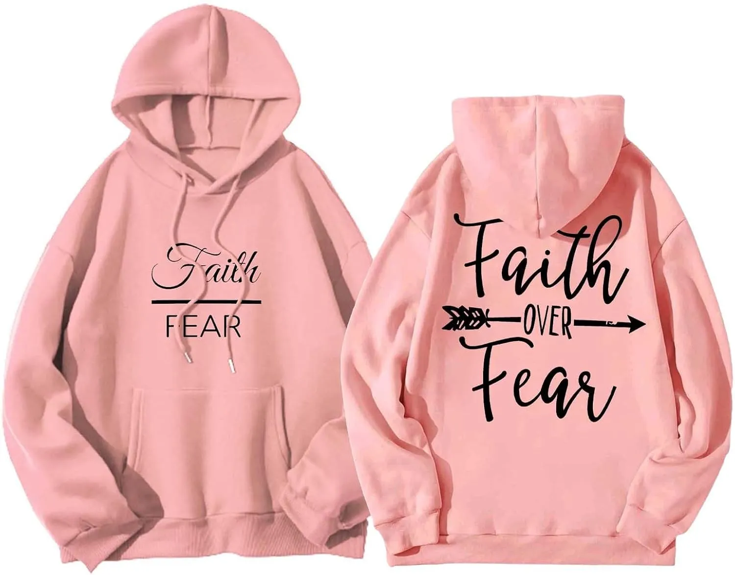 faith over fear hoodies for women teen girls aesthetic sweatshirts oversized fall clothes Casual Long Sleeve pullover