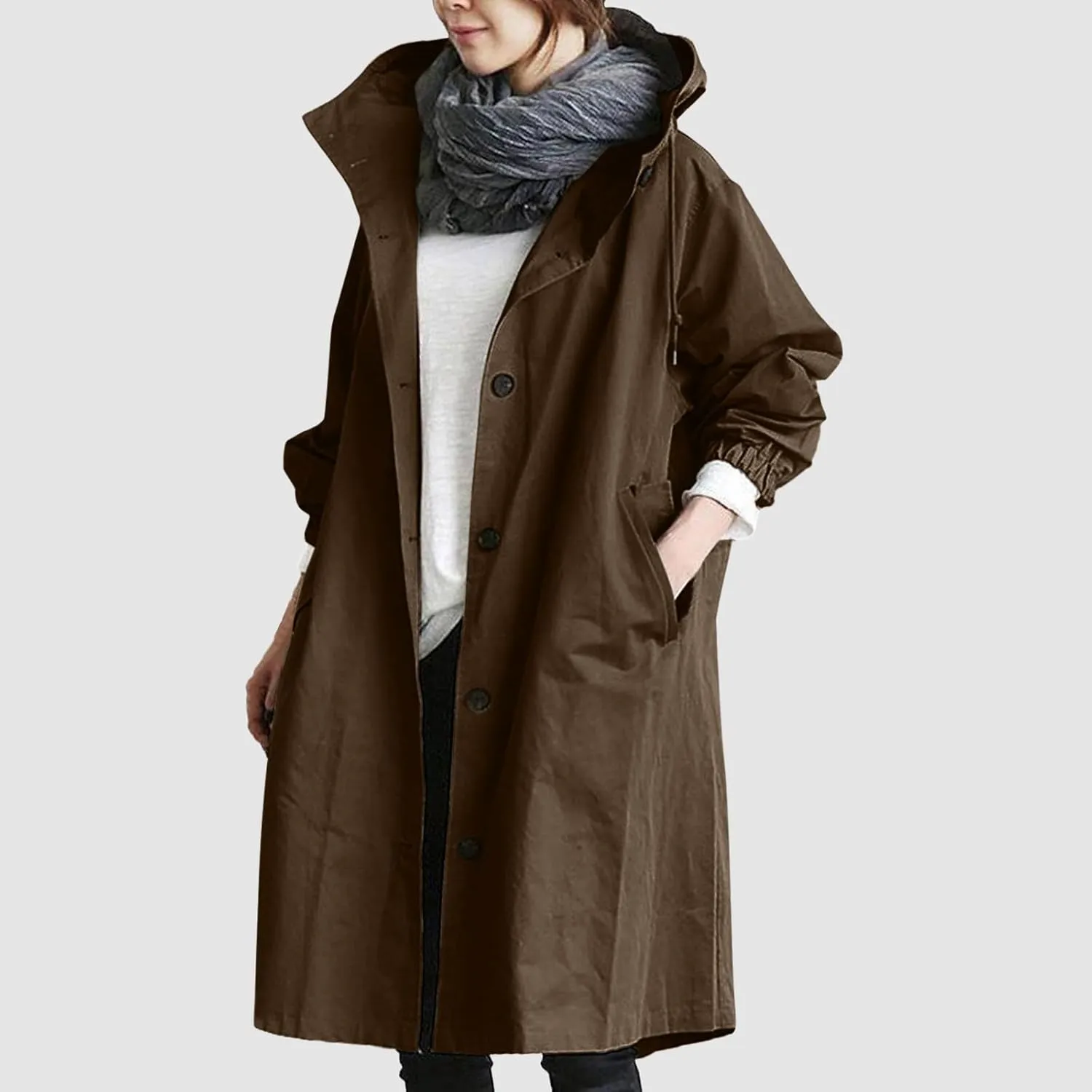 Fall Fashion for Women 2025 Trendy Women Winter Wool Blend Camel Mid-Long Coat Notch Double-Breasted Lapel Jacket Outwear