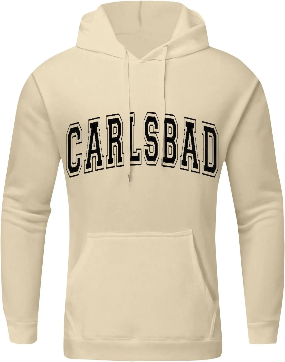Fashion 2024 Fall Men's Hooded Sweatshirt Printed Oversized Long Sleeve Drawstring Pullover Hoodies with Pockets