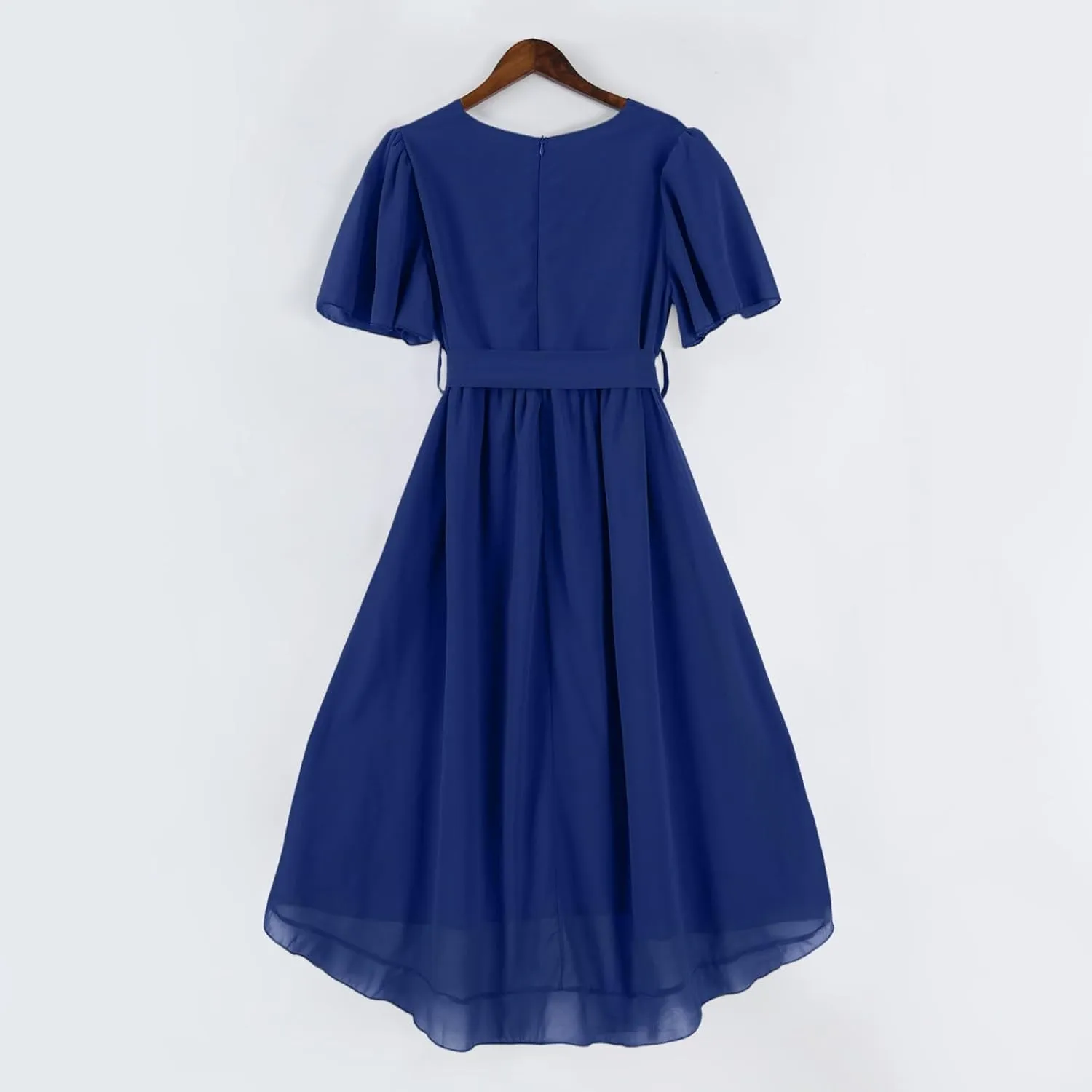 Floral Midi Cocktail Dresses for Women 2025 Elegant Classy Summer Casual Flowy Sexy Deep V Neck Belted Wrap Dress