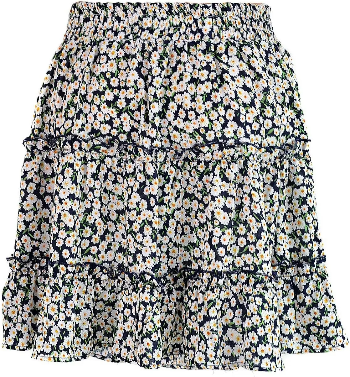 Floral Skirt Women's High Waisted Floral Skirt Peplum Print A Line Skirt Summer Lightweight Pleated Mini Skirt
