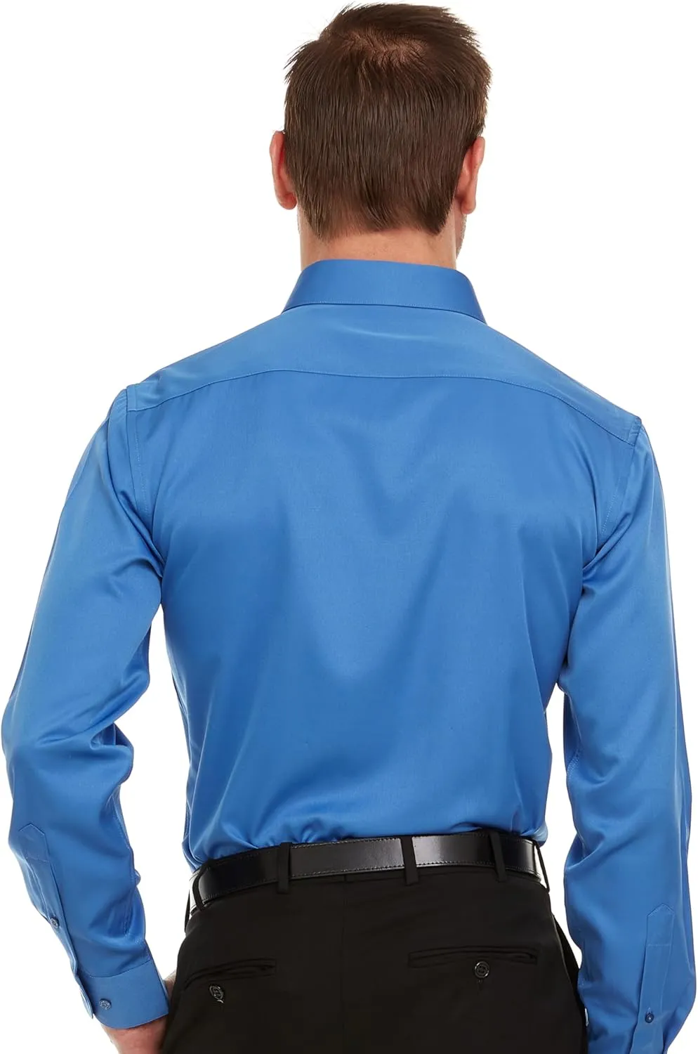 Geoffrey Beene Mens Classic Fit Sateen Stretch Button Down Dress Shirt Formal Wrinkle Resistant