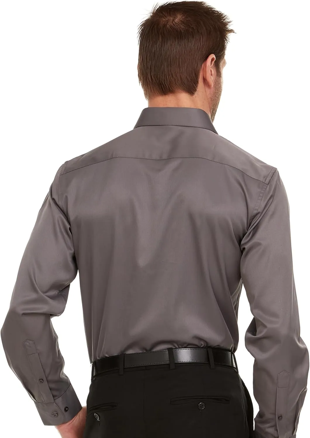 Geoffrey Beene Mens Classic Fit Sateen Stretch Button Down Dress Shirt Formal Wrinkle Resistant