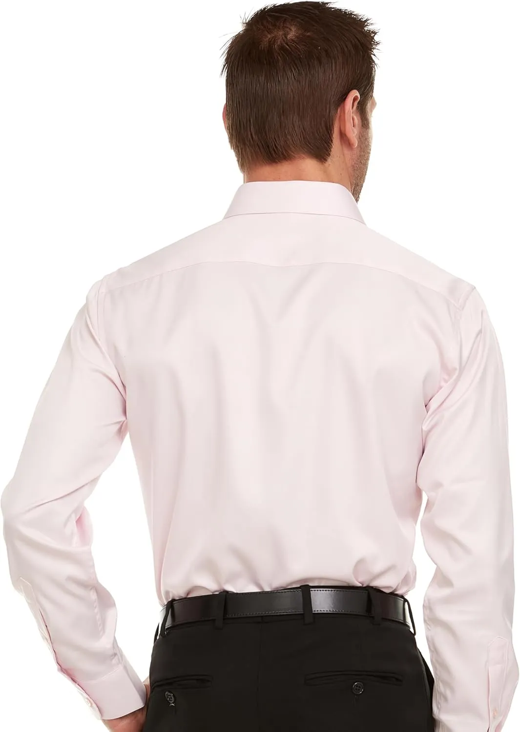 Geoffrey Beene Mens Slim Fit Sateen Stretch Button Down Dress Shirt Formal Wrinkle Resistant