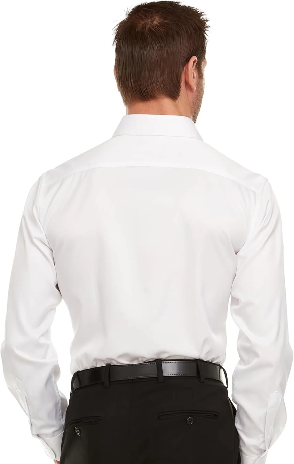 Geoffrey Beene Mens Slim Fit Sateen Stretch Button Down Dress Shirt Formal Wrinkle Resistant