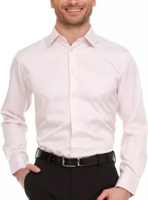 Geoffrey Beene Mens Slim Fit Sateen Stretch Button Down Dress Shirt Formal Wrinkle Resistant